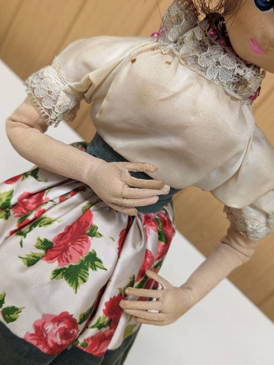 ii617# Showa Retro SNP TOKYO JAPAN вращение музыкальная шкатулка кукла Poe z кукла подлинная вещь девочка SANKYO/80