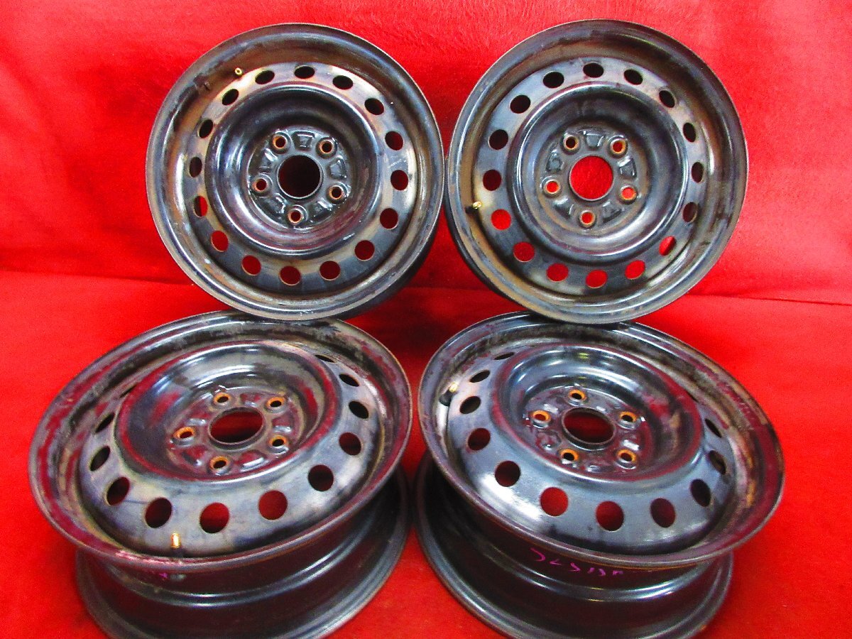 スチール ホイール 4本 トヨタ 純正 ノア ヴォクシー 15×6J 5穴 114.3 +48 ハブ60 アイシス クラウン イプサム エスティマ等◆52375H-F5_画像1