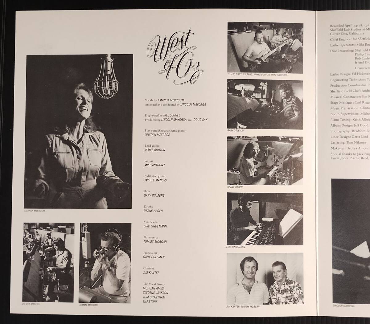 Amanda McBroom アマンダ・マクブルーム Lincoln Mayorga リンカーン・マヨーガ/West of Oz★US盤 Sheffield Lab 中古アナログレコード_画像3