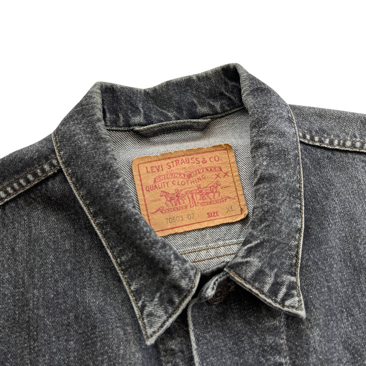 【Vintage】Levi’s デニムジャケット 70503 02 ユーロ リーバイス ジージャン XL 黒 ブラック 先染め