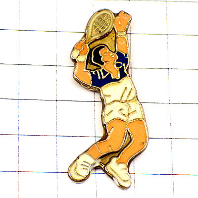 ピンバッジ?テニス選手サーブ TENNIS PLAYER◆フランス限定ピンズ◆レアなヴィンテージものピンバッチ