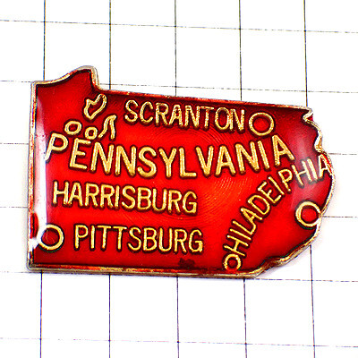 ピンバッジ・ペンシルバニア州アメリカ地図型/USA米国 PENNSYLVANIA STATE MAP◆フランス限定ピンズ◆レアなヴィンテージものピンバッチ_画像1