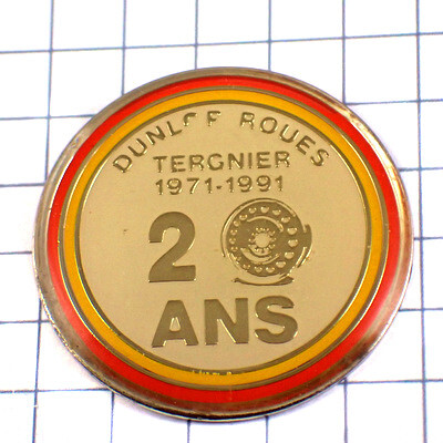  значок * Dunlop фирма шина 20 годовщина * Франция ограничение булавка z* редкость . Vintage было использовано булавка bachi