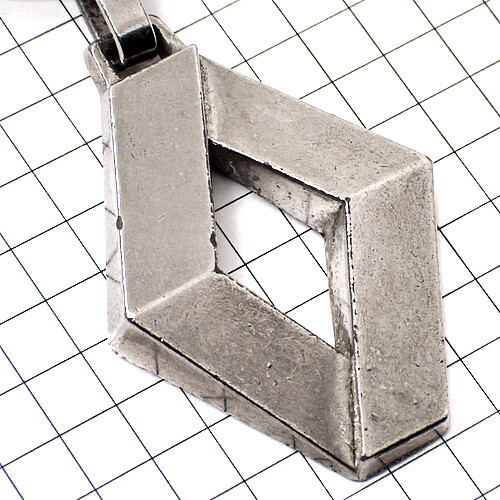 キーホルダー・ルノー車エンブレム菱形シルバー銀色 RENAULT FRANCE◆フランス限定ポルトクレ◆レアなヴィンテージものアンティーク_画像1