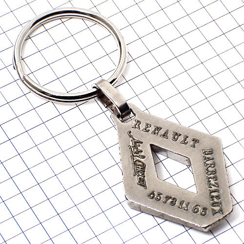 キーホルダー・ルノー車エンブレム菱形シルバー銀色 RENAULT FRANCE◆フランス限定ポルトクレ◆レアなヴィンテージものアンティーク_画像2