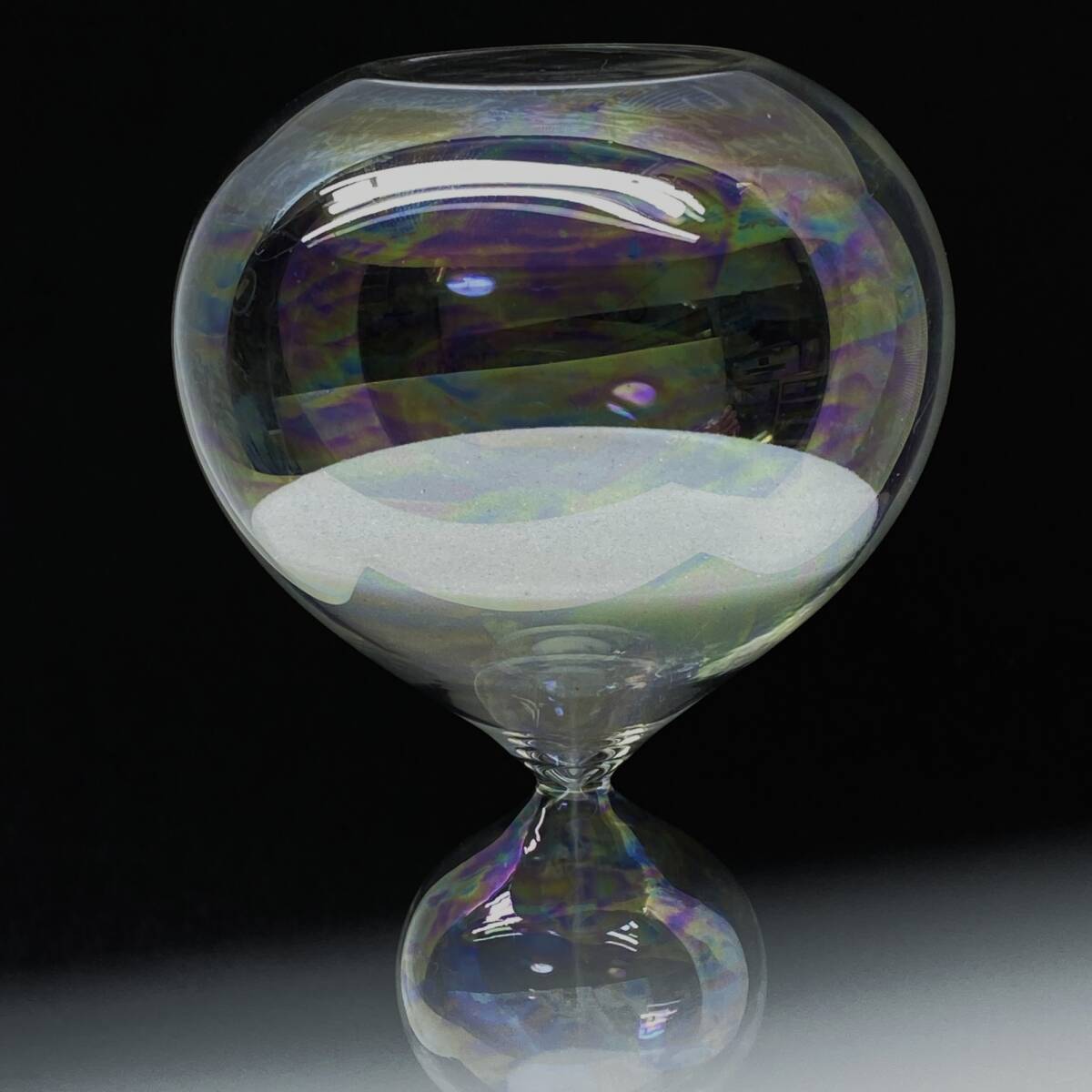 オーロラ ガラス 砂時計 23cm インテリア雑貨 置物_画像2