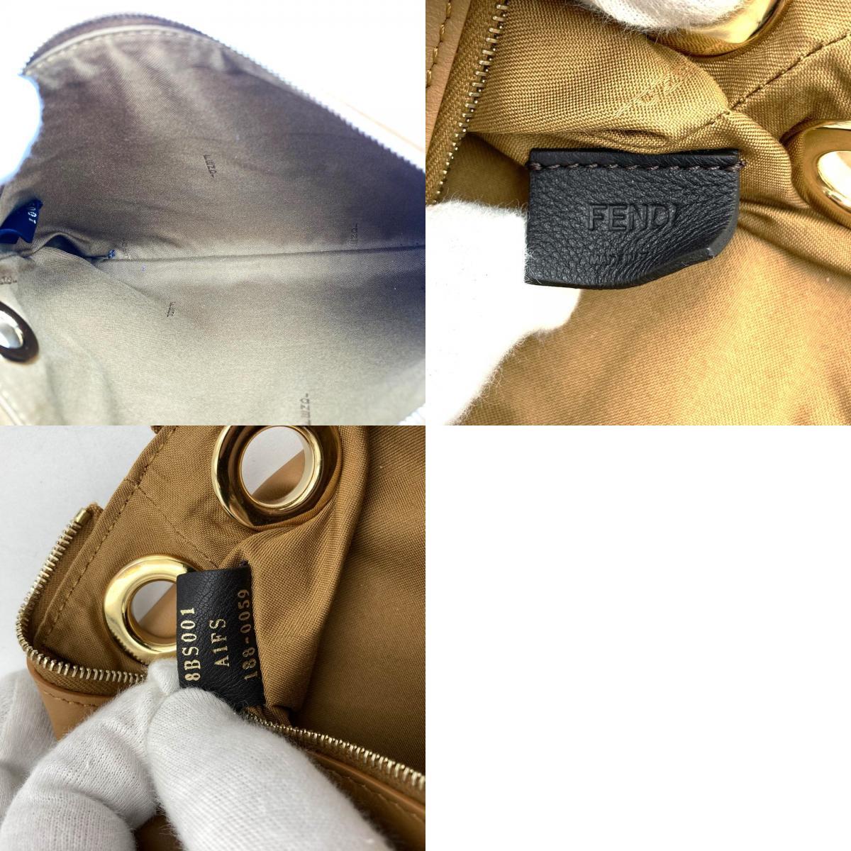 FENDI フェンディ トリプレット 8BS001A1FS ３連ポーチ クラッチバッグ レザー フラワー ホワイト/レッド/ブラウン レディース_画像10