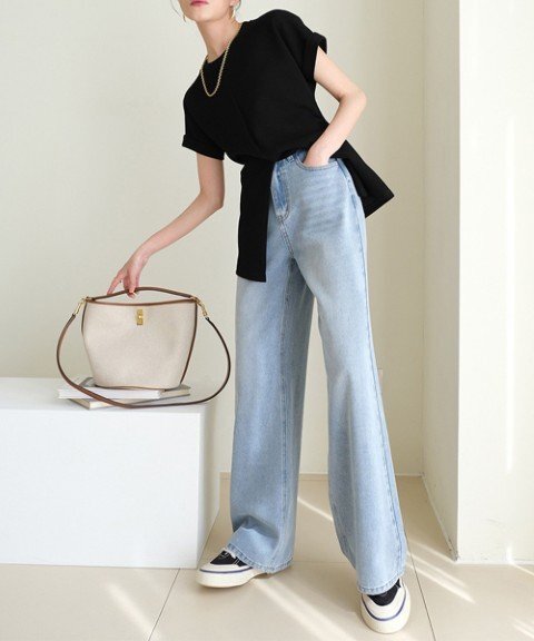 トップス Tシャツ 半袖 フロントスリット クルーネックTシャツ 無地 ロングTシャツ カジュアル L ホワイト