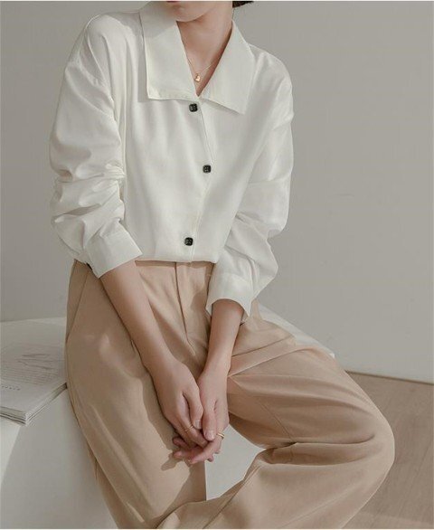 トップス シャツ ブラウス 長袖 上品 きれいめ オフィスカジュアル OL 通勤 仕事 レディース L ホワイト