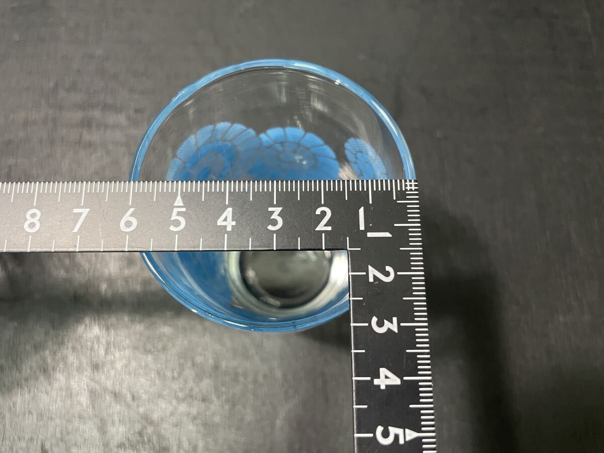 昭和レトロ 佐々木硝子 フリーラック Lovely TUMBLER SET 5 タンブラー グラス コップ 花柄 ブルー レトロポップ インテリア コレクション_画像8