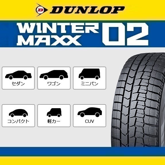 155/70R13 75Q ダンロップ ウィンターマックス02 WM02 2024年～2025年製 新品4本セット 即決価格◎送料無料 国内正規品スタッドレスタイヤ_画像2