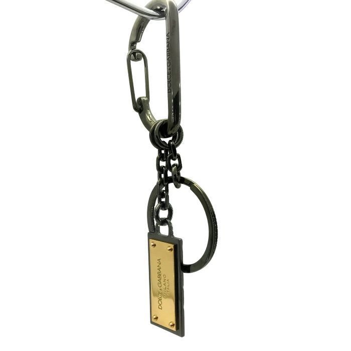 【中古】DOLCE&GABBANA ドルチェ&ガッバーナ キーホルダー【ほぼ新品】ビッグサイズ ガンメタル×ゴールド キーリング r-dg-k-0506-08_画像7