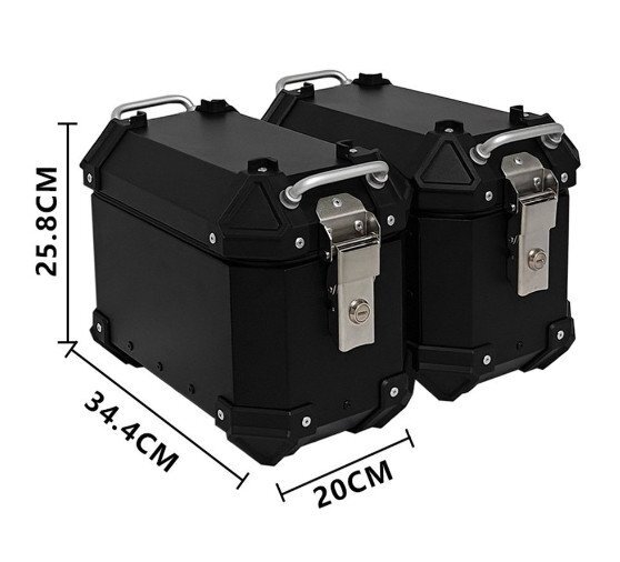 サイドボックス バイク用サイドケース 左右セット(片側(cè)16L) サ イドキャリア付き パニア ケース 鍵付き 防水 簡単脫著 黒 （A640)