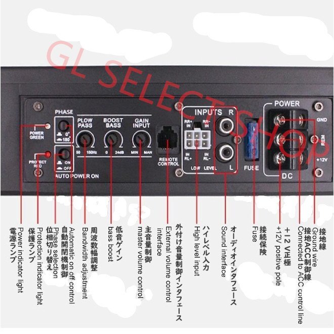 10インチ 800W スリムアクティブトラックサブウーファー 青色LEDライト付き バススピーカー パワーアンプ コンポーネント 放熱性 （A275)