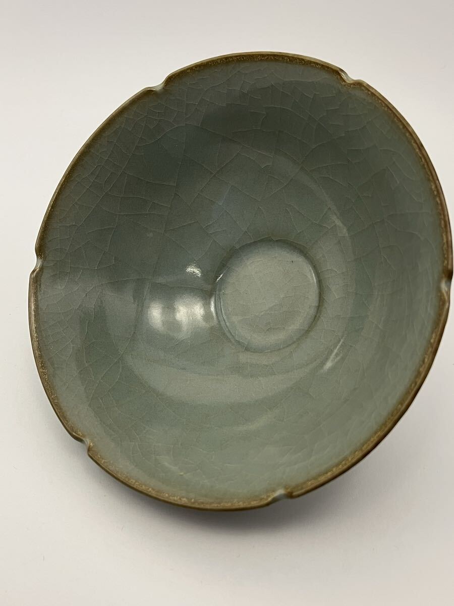 時(shí)代物 唐物 青磁茶碗 茶道具 仕覆箱付 