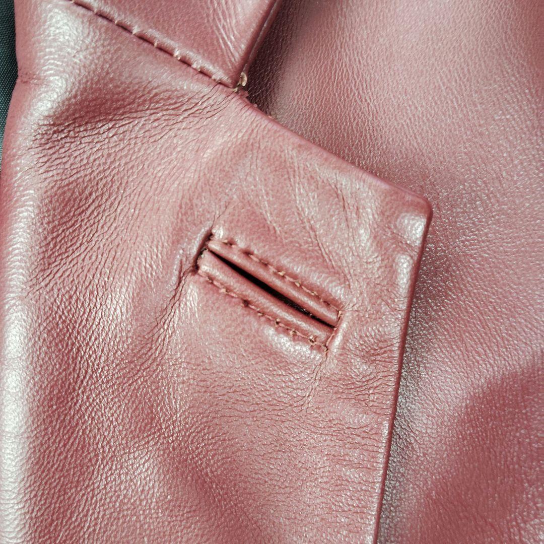 【美品】リューグレザーズ　ラムレザーテーラードジャケット　ボルドー　人気カラー Mサイズ　本革　羊革_画像3