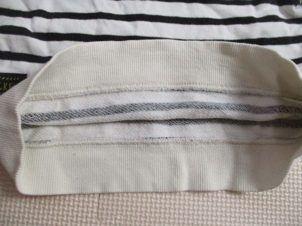 BG694【(株)赤ちゃん本舗】ロゴ刺繍　ボーダー　長袖　トレーナー　男児　黒・白　80_画像5