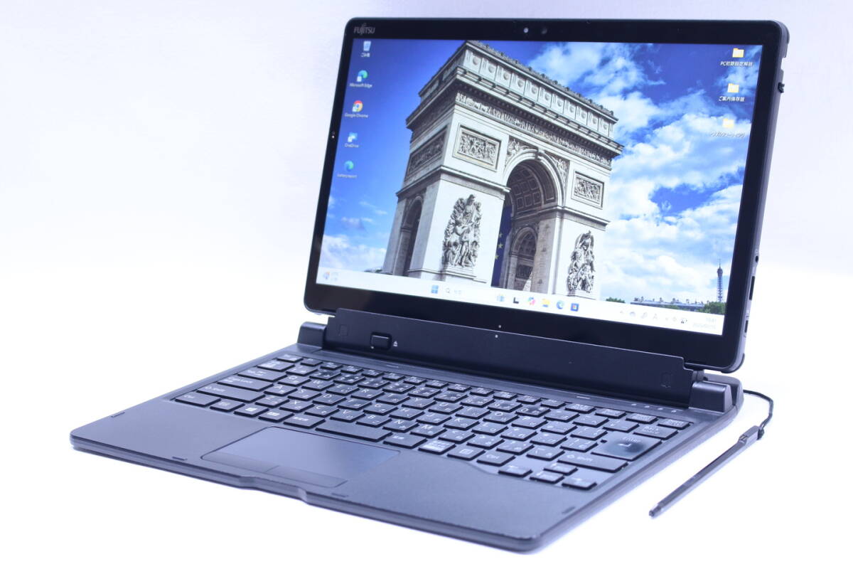 1円～ 外裝良好 タブレットPC ARROWS Tab Q738/SB i5-8350U 8G SSD128G 13.3FHDタッチ カメラ Windows11 キーボード付 ペン付 ABA評価