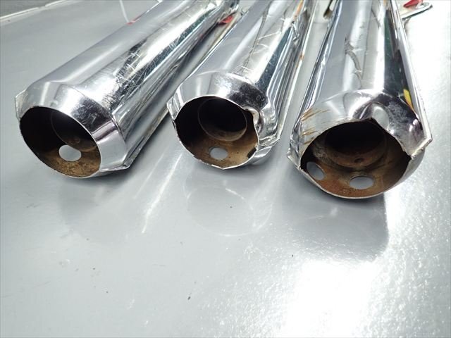 β250912-4 カワサキ 250SS 250ss マッハ S1F (S50年式) 絶版！希少！ 純正 マフラー サイレンサー 排気漏れ無！小凹み、傷、内錆有！_画像2