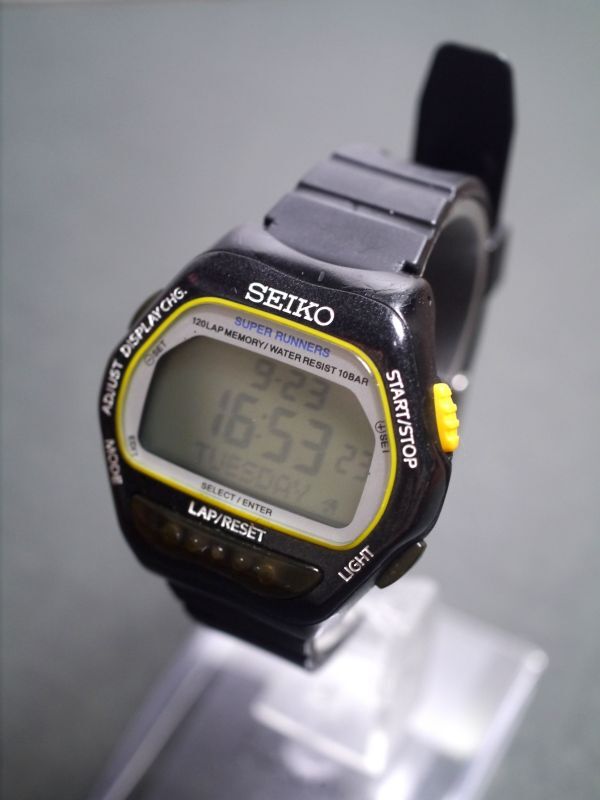 セイコー SEIKO スーパーランナーズ SUPER RUNNERS デジタル S650-4000 男性用 メンズ 腕時計 ab832 稼働品_画像1