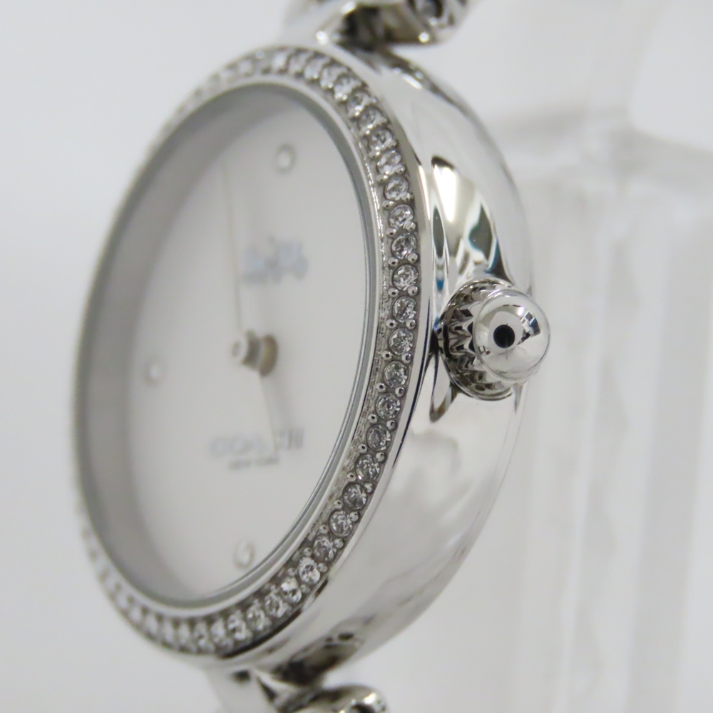 Ts591078 コーチ 腕時計 ラインストーンベゼル CA.123.7.14.1783S レディース 白文字盤 COACH 美品_画像4