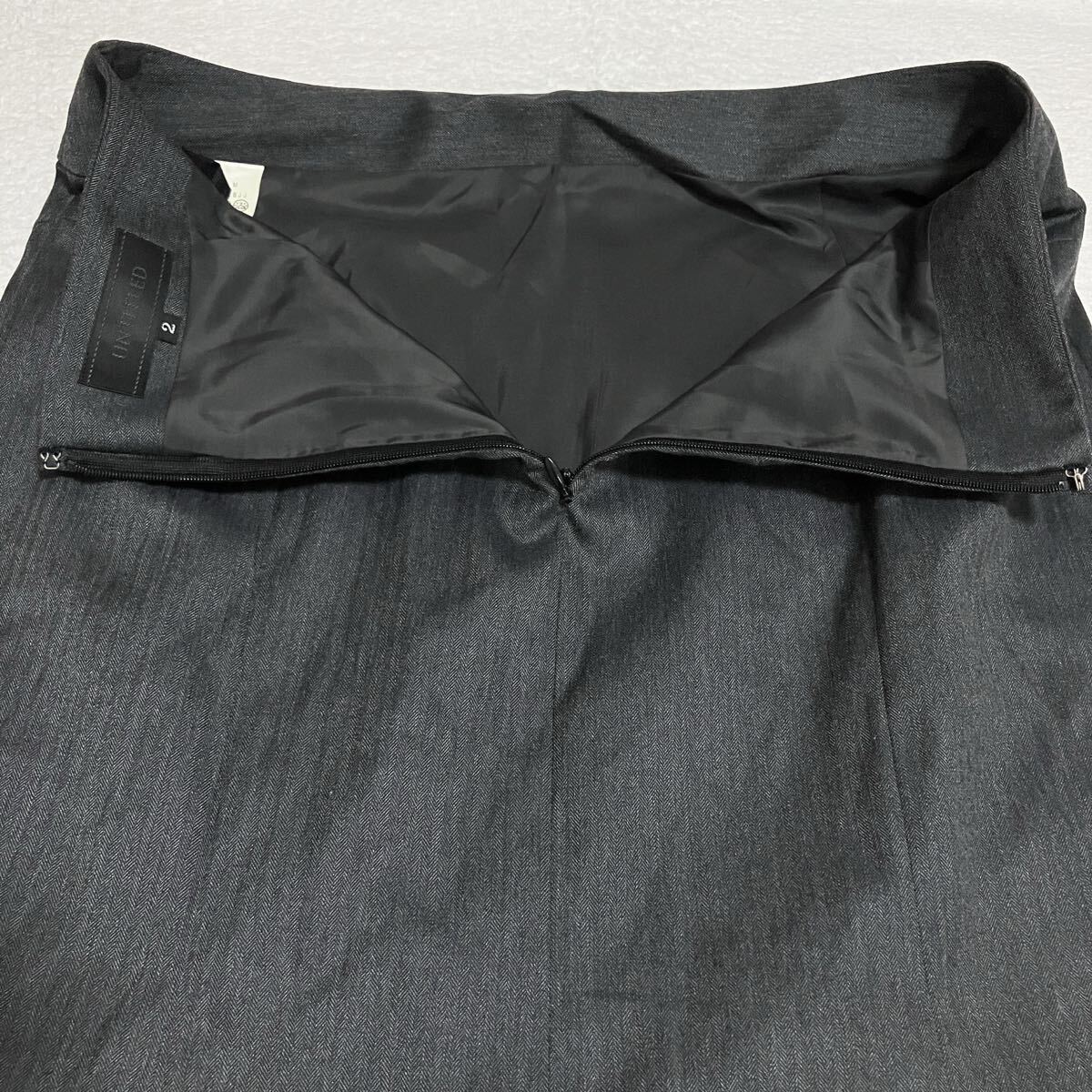 ☆UNTITLED アンタイトル☆美品☆日本製☆スカート ひざ丈 タイト グレー [2] M レディース 裏地あり ウール混 [送料無料☆匿名配送] g6031_画像7