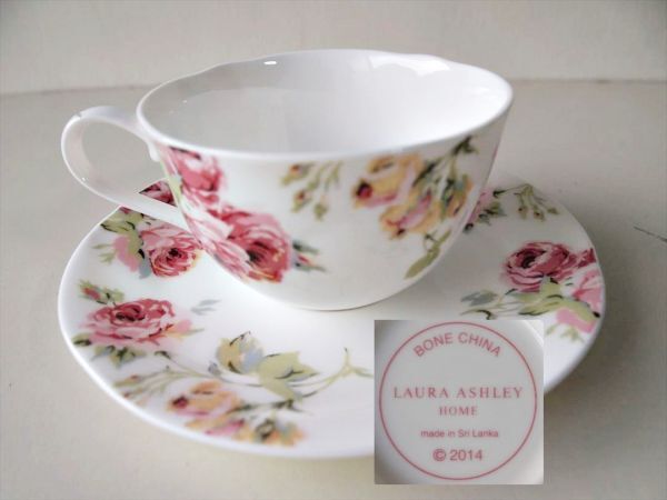スリランカ製 ローラ・アシュレイLAURA ASHLEY 花柄のカップ＆ソーサー 1客 ティーカップ コーヒーブレイク_画像1