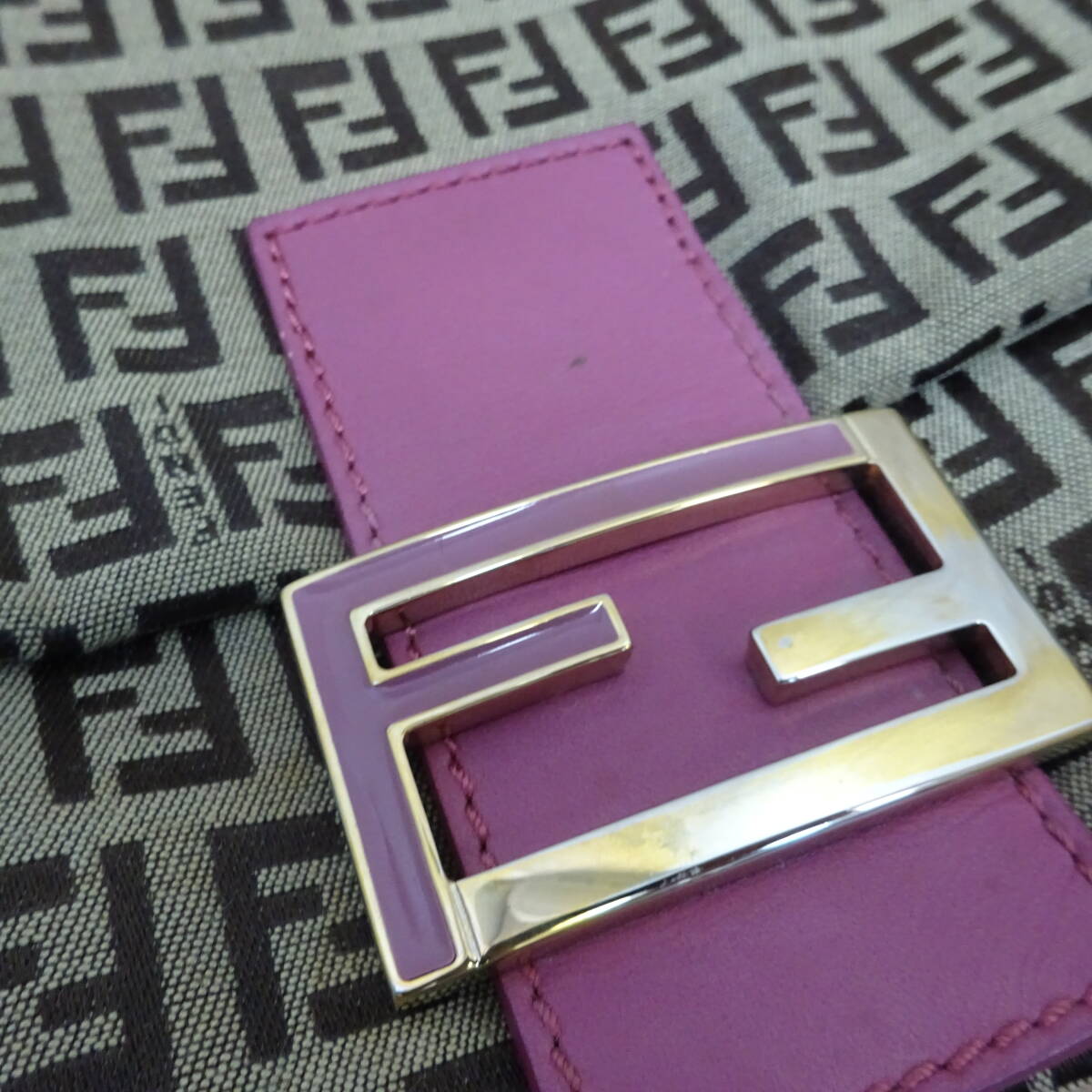 美品◇FENDI | フェンディ　ズッキーノ　マンマバケット　キャンバス×レザー　ショルダーバッグ??
