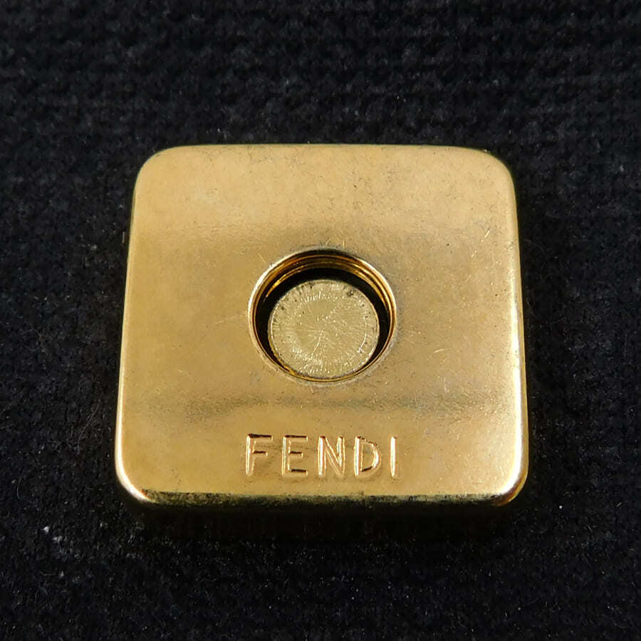1円■フェンディ ショルダーバッグ ブラック系 キャンバス×レザー レディース コンパクト モノトーン FENDI ■E.Ber.tI-15
