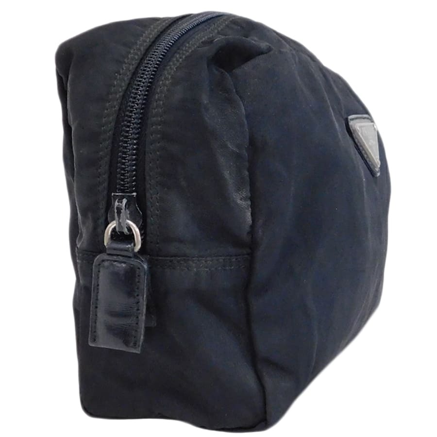 1円■ 美品 プラダ ポーチ ブラック系 ナイロン×レザー ポコノ 小物入れ レディース PRADA ■E.Beo.pS-17_画像3