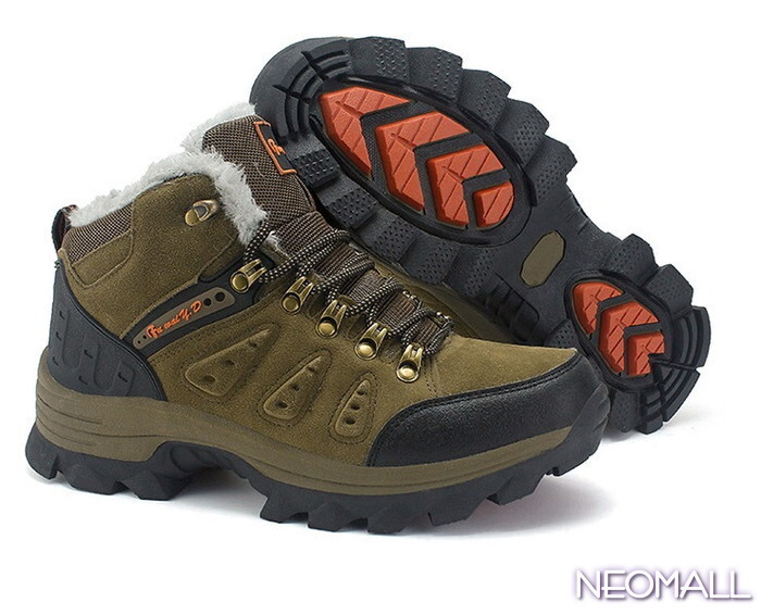メンズ トレッキングシューズ ブラウン 27.5cm【861】ハイカット ハイキングシューズ 中綿 防滑 耐磨耗 沖撃吸収 レディース 男女兼用
