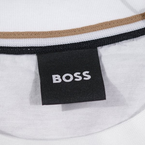 新品1円～★定価1.9萬 BOSS ボス メンズ 最高級(jí)ライン ロゴ コットン綿 半袖 クルーネックTシャツ L ホワイト 白 ヒューゴボス ◆A3308◆