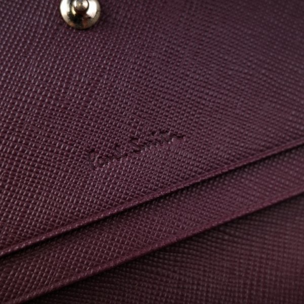 新品1円～★ポールスミス Paul Smith 箱付き 牛革レザー 二つ折り長財(cái)布 ロングウォレット かぶせ クロスグレイン2 白 正規(guī)店本物◆4700◆