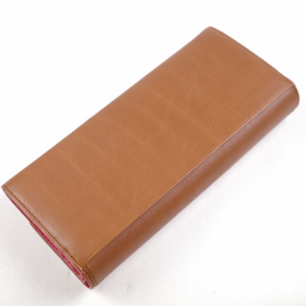 新品1円～★定2.6萬 ポールスミス Paul Smith 箱付 牛革レザー二つ折り長財布 ロングウォレット かぶせ ダブルステッチディテール ◆4747◆
