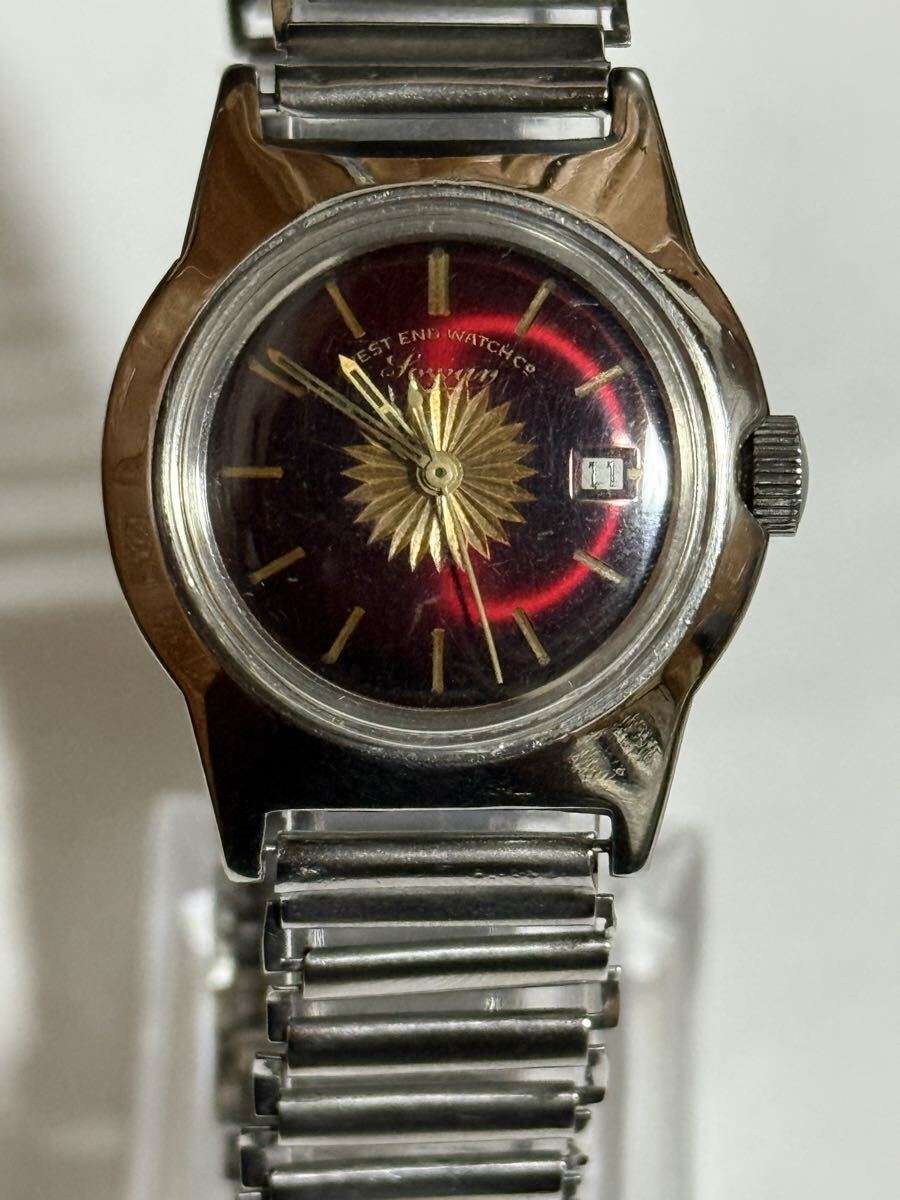 West End Watch Co. 手巻き時計 赤文字盤 動作確認済 現状渡し