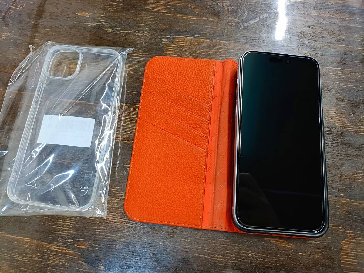 美品 iPhone 15 Plus 128GB ブルー SIMフリー バッテリー100% 保証残有 ケース2種付 IMEI記載