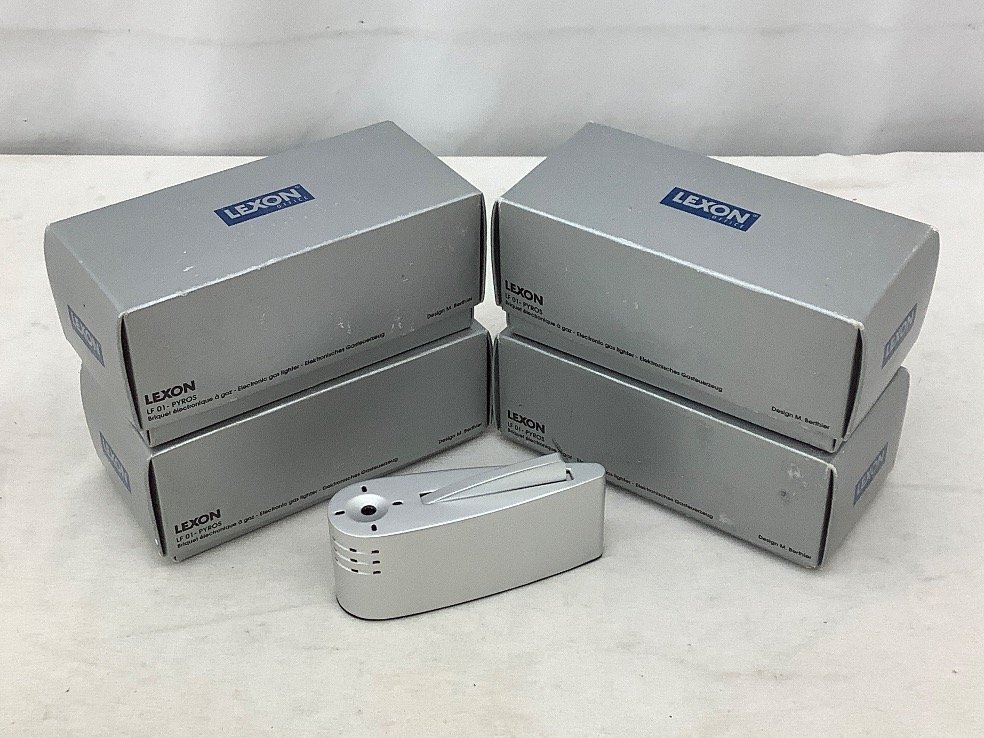 ⑧LEXON 卓上ライター/PYROS/Marc Berthier 4個まとめ 動作未確認/箱傷あり ACB 未使用品