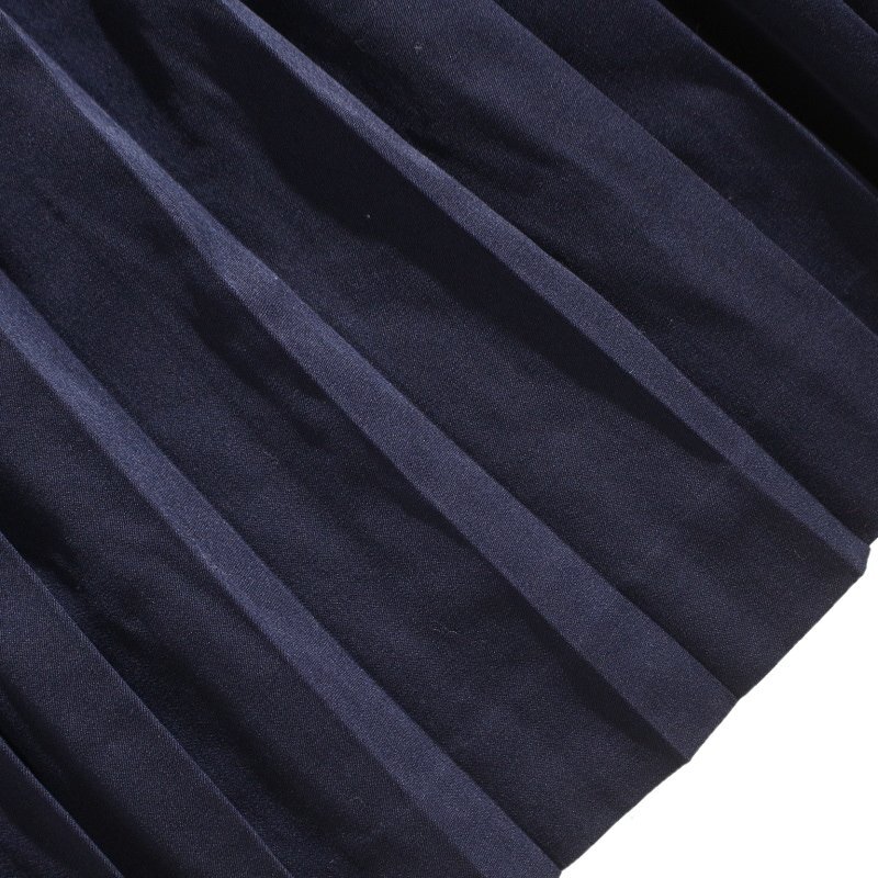 美品 正規(guī) ラルフローレン RALPH LAUREN 毛100％ ミディ ミモレ丈 膝下 プリーツスカート フレアスカート 9號 ネイビー 紺 ウールスカート