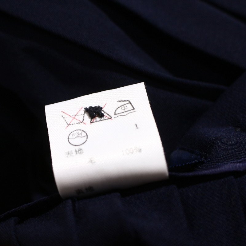 美品 正規(guī) ラルフローレン RALPH LAUREN 毛100％ ミディ ミモレ丈 膝下 プリーツスカート フレアスカート 9號 ネイビー 紺 ウールスカート