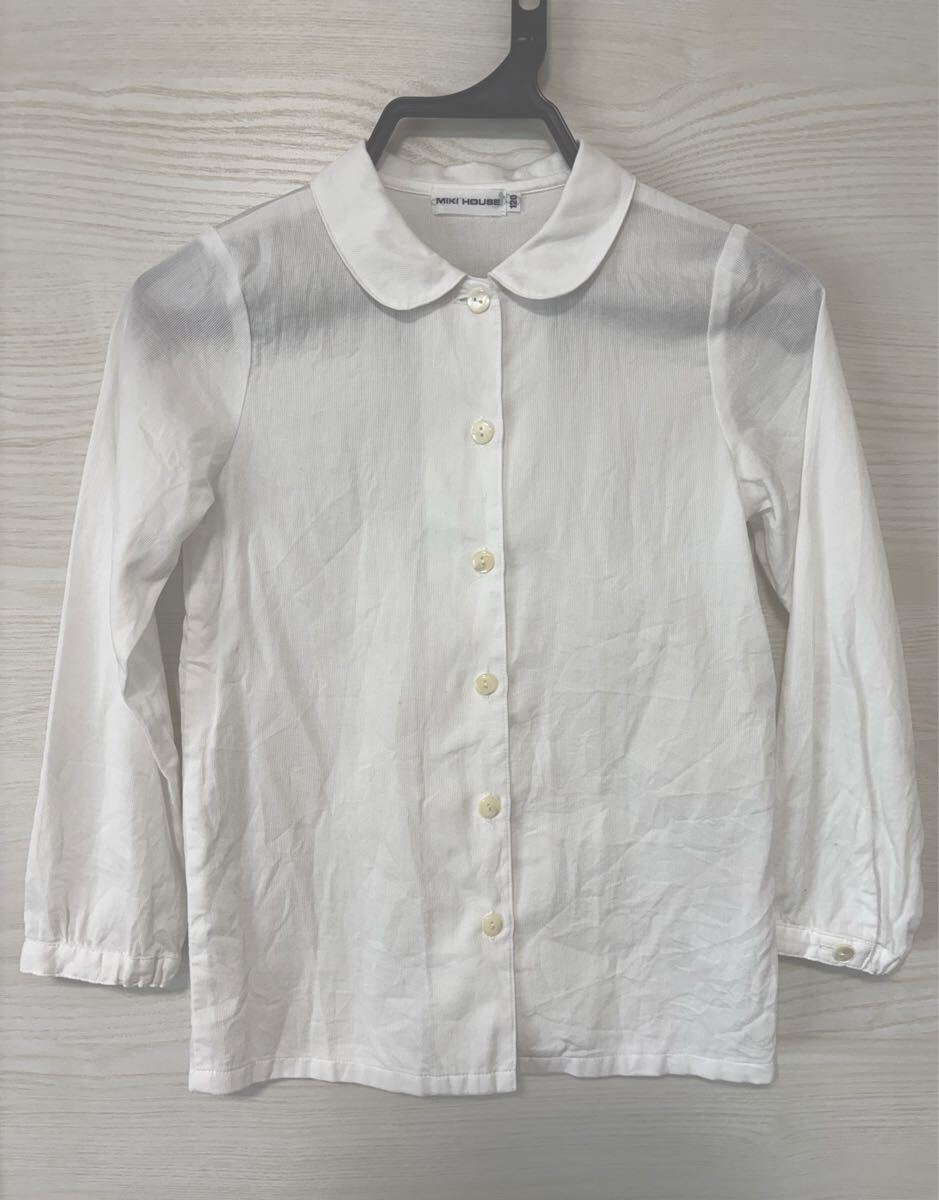 【美品】ミキハウス mikihouse ブラウス 白 長袖 120 長袖シャツ フォーマル