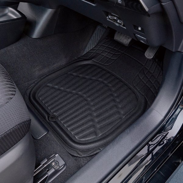 XV インプレッサ G4 スポーツ ステラ 等 軽自動車 普通車 ミニバン 汎用 3D フロアマット 4枚 セット カットシェイプ レザー 黒 送料無料