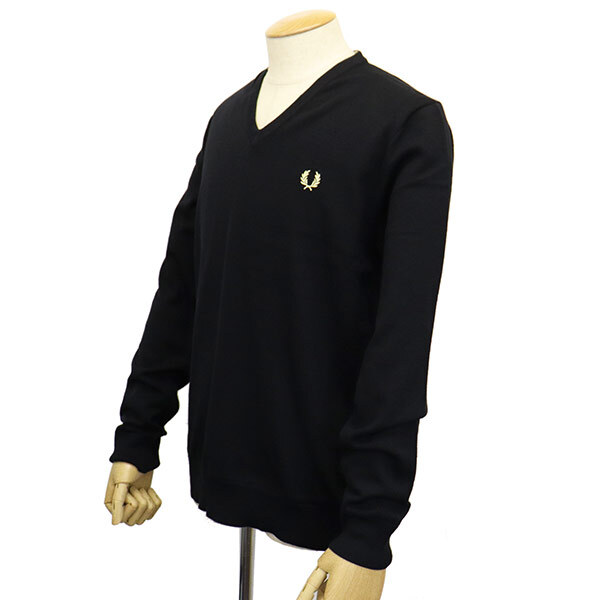 FRED PERRY ( Fred Perry ) K9600 CLASSIC V NECK JUMPER V шея свитер FP522 198BLACKL