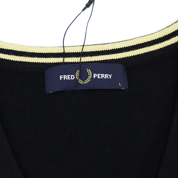FRED PERRY ( Fred Perry ) K9600 CLASSIC V NECK JUMPER V шея свитер FP522 198BLACKL