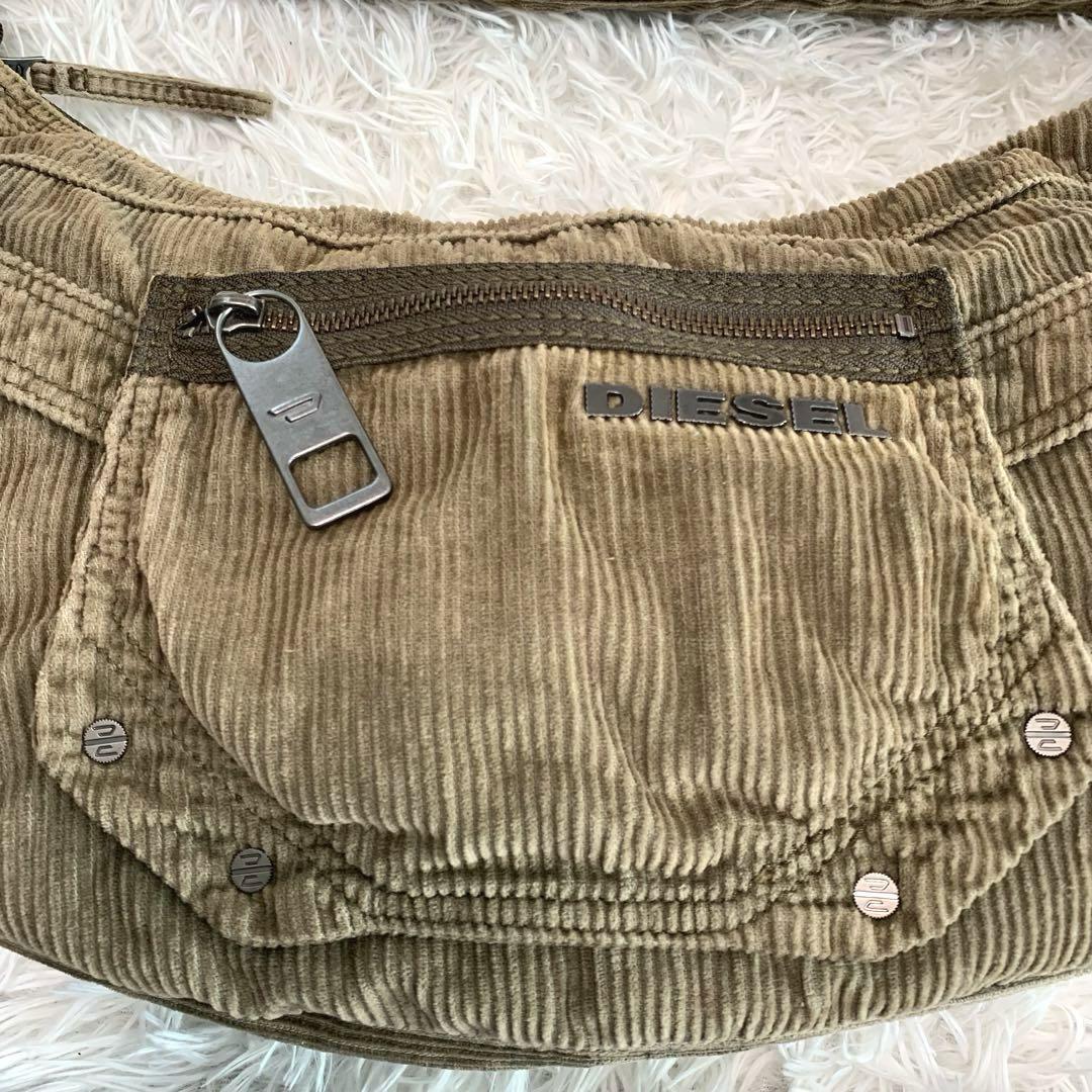 DIESEL【y2k◆Archive Shoulder Bag/ショルダーバッグ/トート】コーデュロイ ワンショルダー 三日月 90s メンズ レディース ディーゼル_画像4