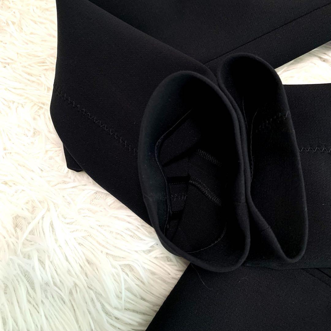 極美品◆BEIGE【洗える/ストレッチ◆ノーカラージャケット/羽織り】M相当 伸縮性 ウォッシャブル ブラック:黒 レディース 秋 春 ベイジ_画像8