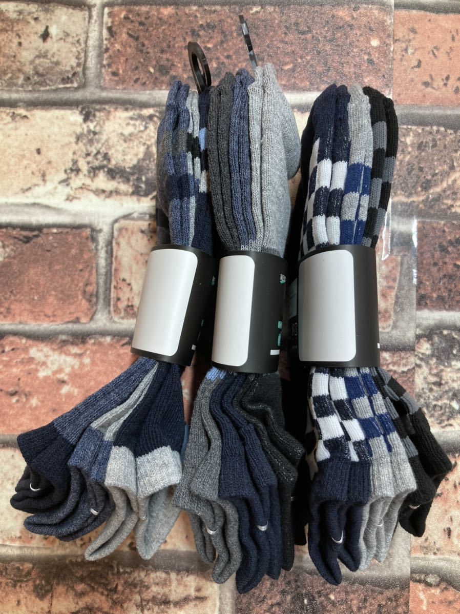 数量限定超特価!『9足組』直角ヒール設計で足にFITする!!快適・綿混メンズスニーカーソックス(B柄)_画像4