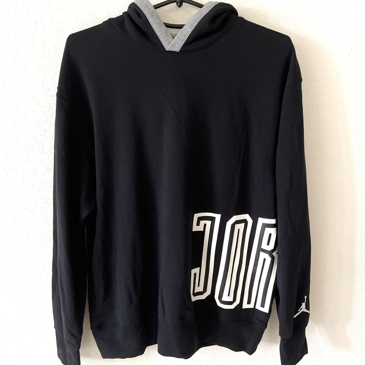 NIKE ナイキ ジョーダン ジャンプマン ビッグロゴ バスケ AIR JORDAN 黒 パーカー 新品 ブランド メンズ 裏パイル トレーナー 刺繍 ロゴ_画像3