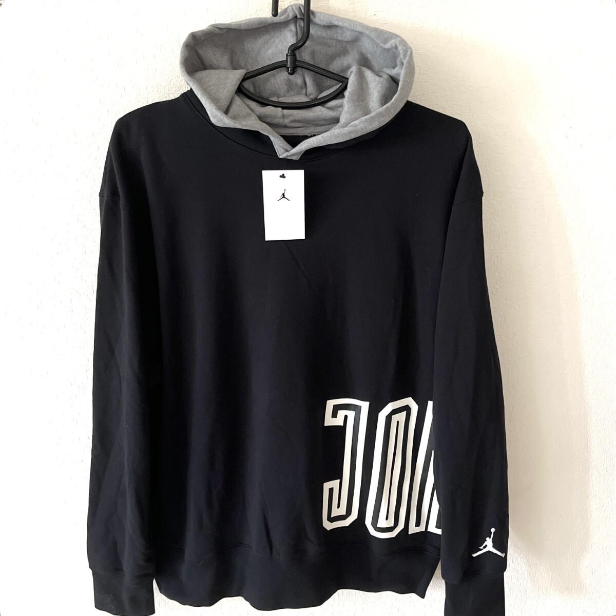 NIKE ナイキ ジョーダン ジャンプマン ビッグロゴ バスケ AIR JORDAN 黒 パーカー 新品 ブランド メンズ 裏パイル トレーナー 刺繍 ロゴ_画像7