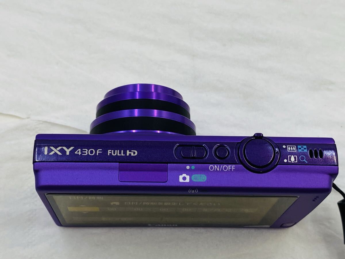◆ Canon IXY 430F キャノン イクシー コンパクトデジタルカメラ PC1881 パープル 箱説明書、充電器付き 通電確認(rèn)済み