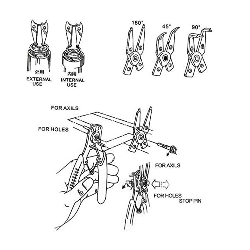 スナップリングプライヤー セット リムーバー プライヤー サークリップ ジーザスクリップ 工具 便利 4本 おすすめ_画像7